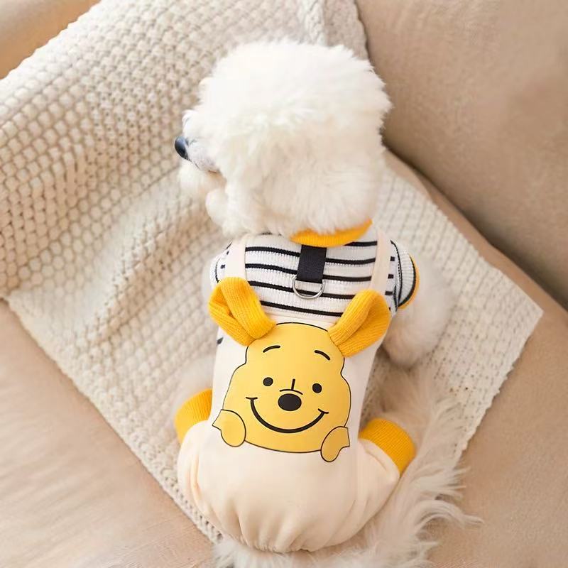 T00101Dog Clothes Spring Thin Style Pullable Four-legged Overalls Pet Teddy Bichon Anti-hair Dropping Small Dog Clothes