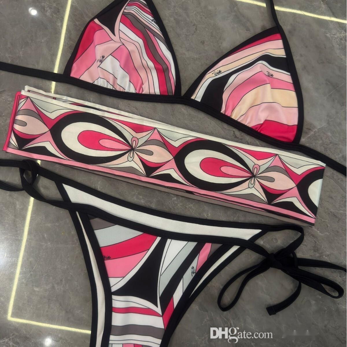 2025 Summer Designer Bikini Set Swimwear Fashion Striped Printed Swimsuit Sexy Bikinis Bathing Suit Beach Wear