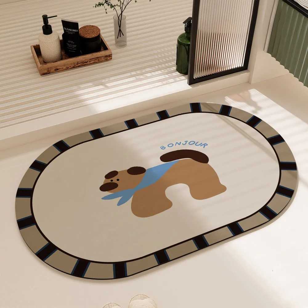 VIKAMA Absorbent Anti-Slip Bathro Mat Diatoeous Earth Quick-Dry Rug Toilet Entrance He Foot Mat H251129