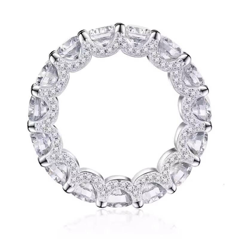 Vintage Simple Womens Ring Light Luxury Full Zircon Diamond Rings Row Design Niche Fashion Rings Gemstone Zircon