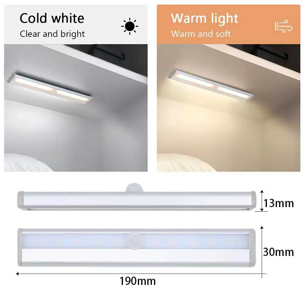 10 LEDs PIR Motion Sensor Wireless LED Night Lights LED Under Cabinet Light For Staircase Closet Aisle Decorative Night Lamp M251129