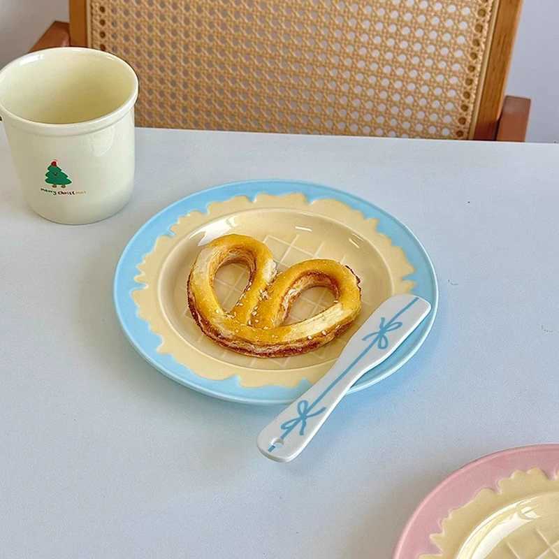 Luxury Nordic Style Tableware Household Patchwork Breakfast Plates 2025 New Simple Ceramic Dish Shaped Dessert Plate Y251129