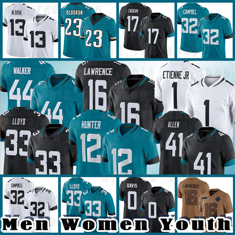 16 Trevor Lawrence Jersey Football 12 Travis Hunter 44 Travon Walker 41 Josh Hines-Allen 7 Brian Thomas Jr Travis Etienne Evan Engram Kirk Devin Lloyd Fred Taylor Tyson
