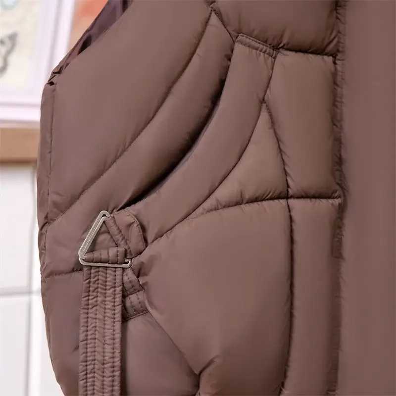 Autumn Winter 2025 Plus Size Womens Down Cotton-padded Vest Coat Female Elegant New Warm Waistcoat Jacket Fashion OverwearT251129