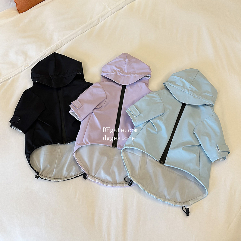 free shipping Designer Dogs Clothes Apparel Dog Zip Up Raincoat Hats, Rain/Water Resistant, Adjustable Drawstring, Raincoats with Legs 8lbs to 60lbs A