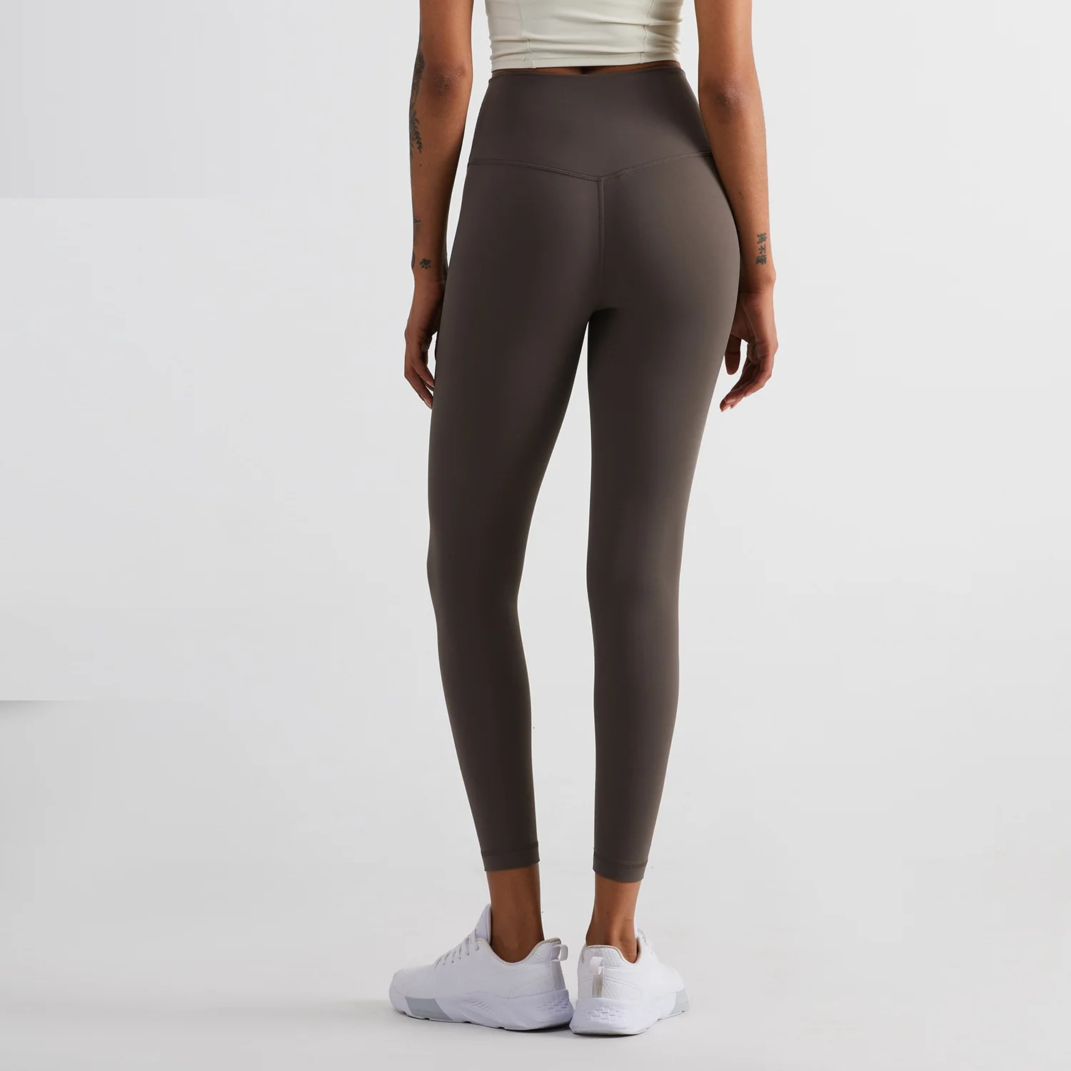 Solid Color Back Waist Pocket High Yoga Legging Women Sport Cropped Pants Butter Athletic Gym Comprehensive Training Jog 251129