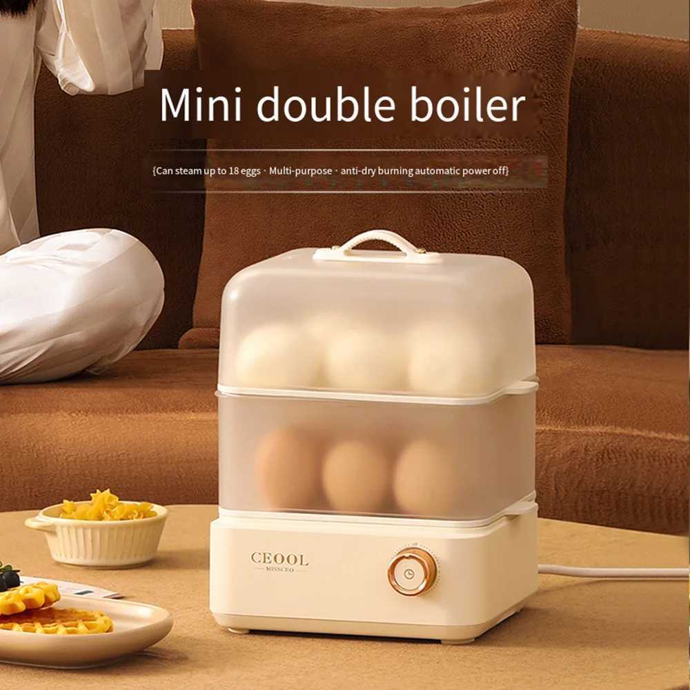 Automatic Steamer Breakfast Machine Egg Custard Steaming Cooker Food Warmer Double layer Electric Egg Cooker Timed Egg Boiler C251129