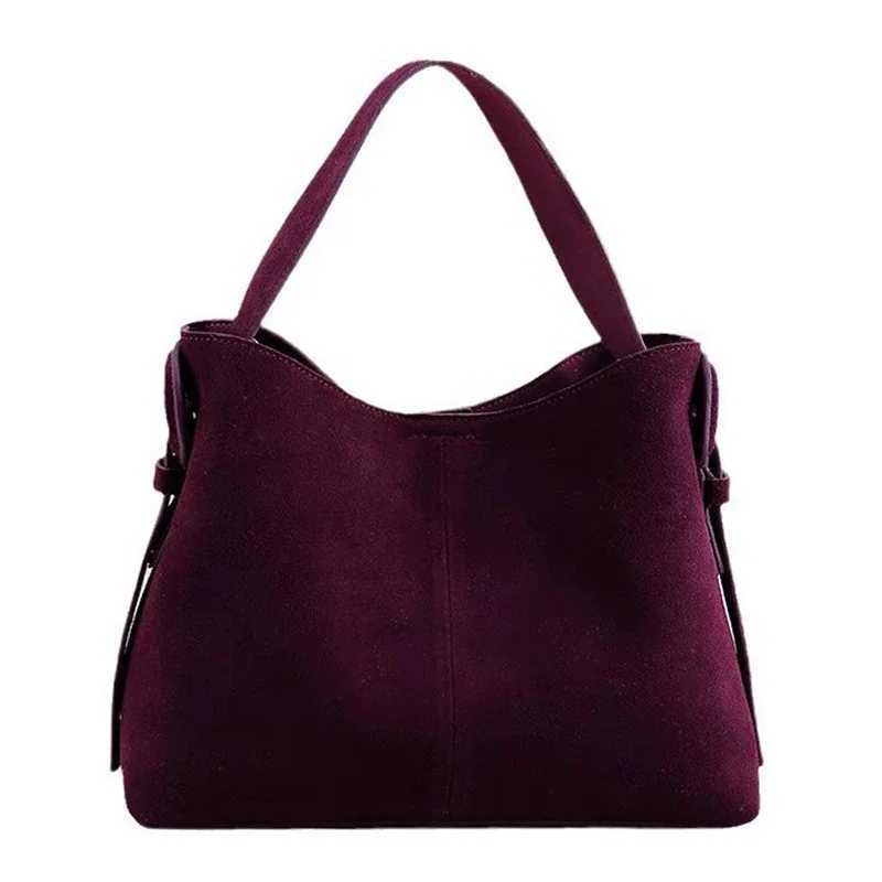 Genuine Grade Suede Leather Fashion Ladeis Shoulder Crossbody Brown Bags Designer Womens Coffe Handbags Angola Red H260306