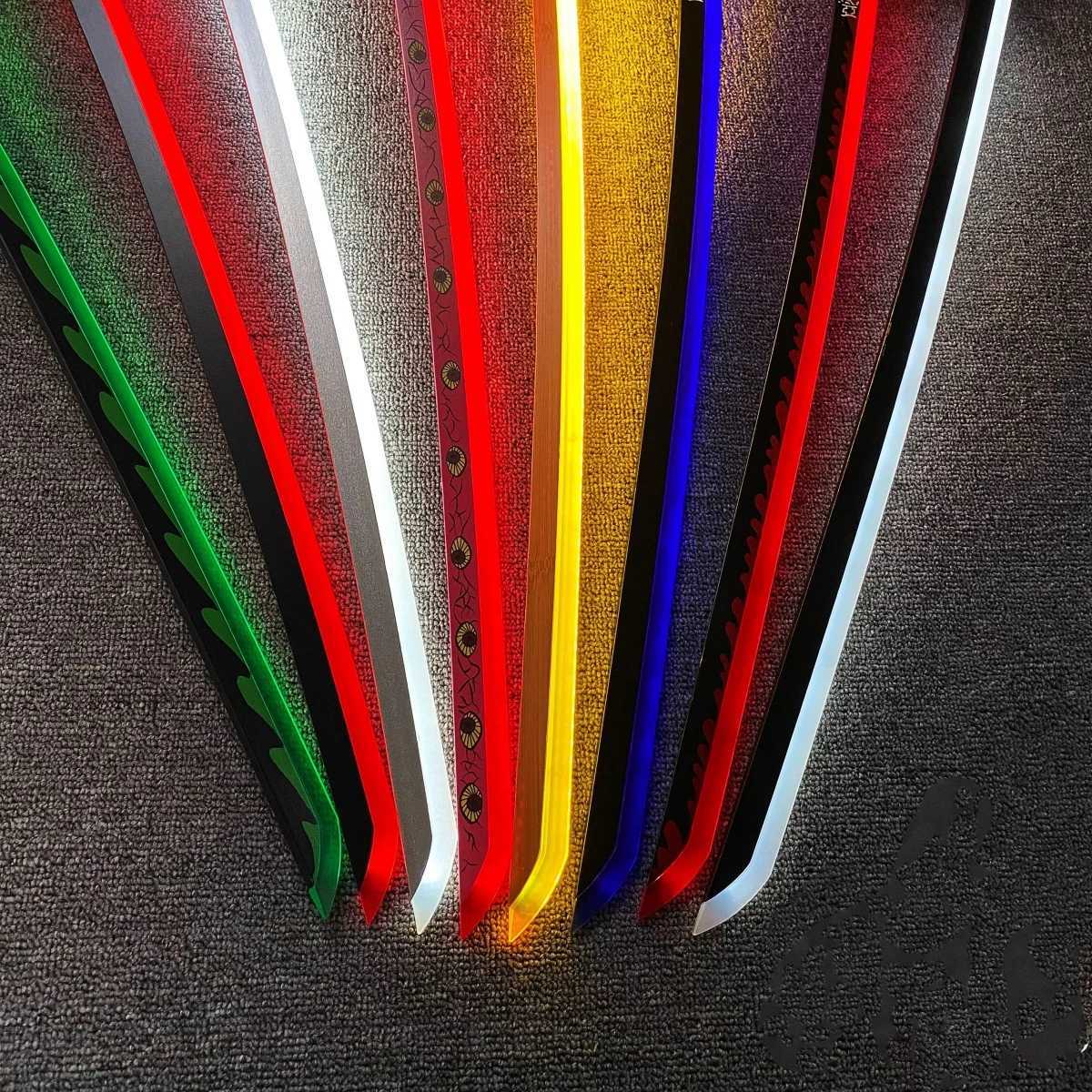 LED Light Demon Slayer Katana Luminous Sword Tomioka Giyuu Anime Cosplay Prop Knife Real Japanese Katana Samurai Lightsabre Toy Y251129