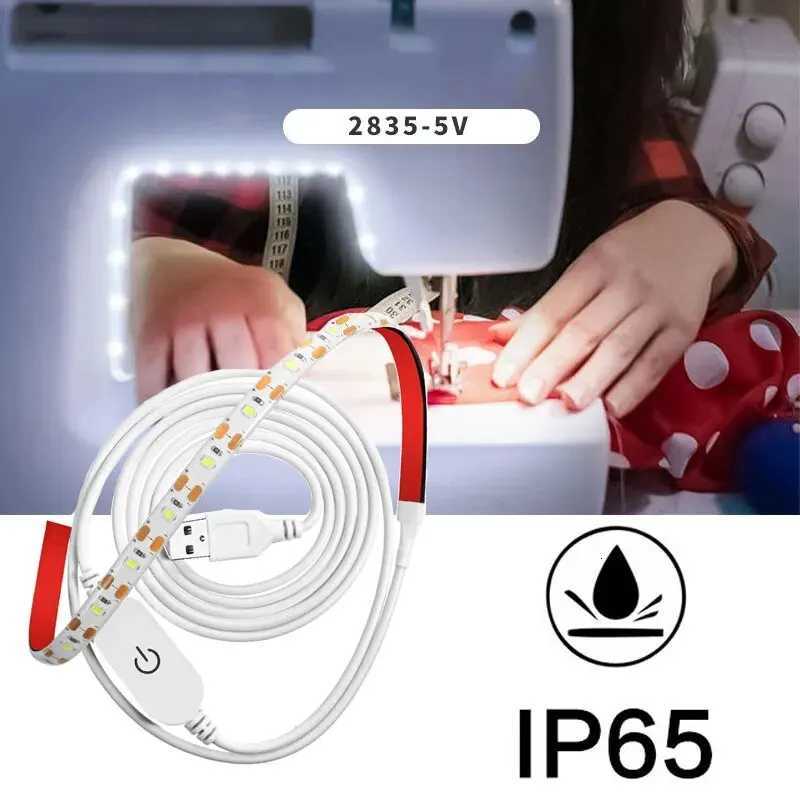 1M/2M/3M LED Sewing Machine Light Strip Waterproof SMD 2835 White USB 5V Powered With Touch Switch Lighting Strips For Cabinet M251129