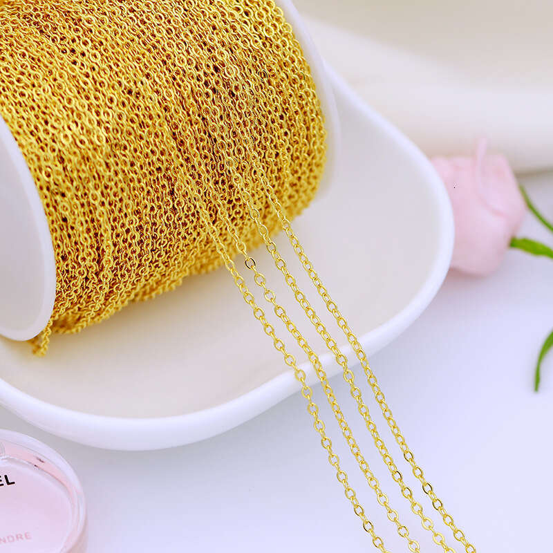 color protection pure copper plated true gold oshaped necklace bracelet diy bead jewelry peach heart tail chain