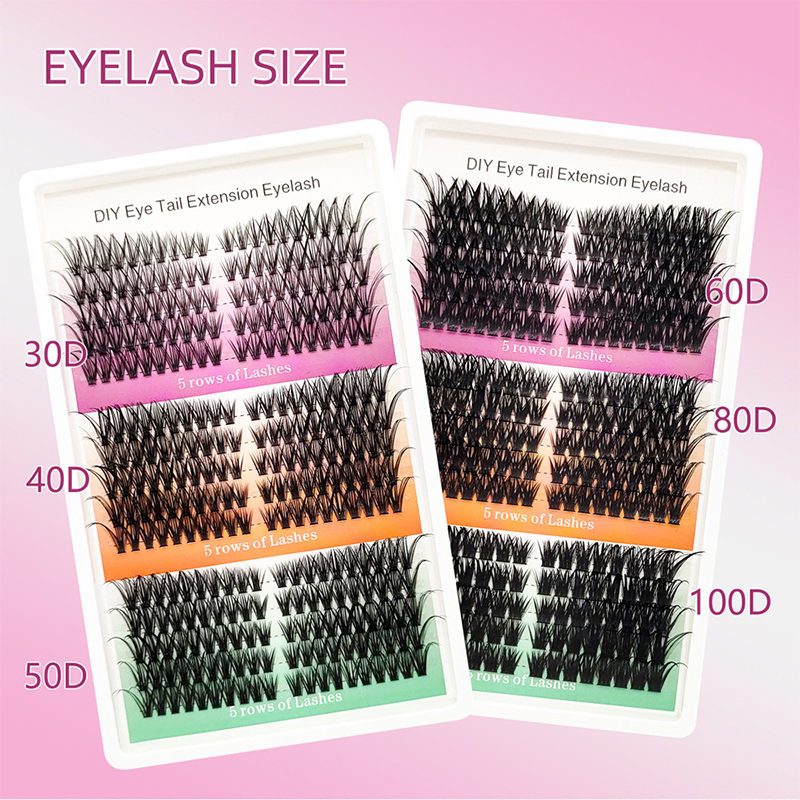 Europe and America's Best-Selling False Eyelashes: 30D-100D Single-Cluster Segmented Clusters Realistic Thickness, Curled Lashes