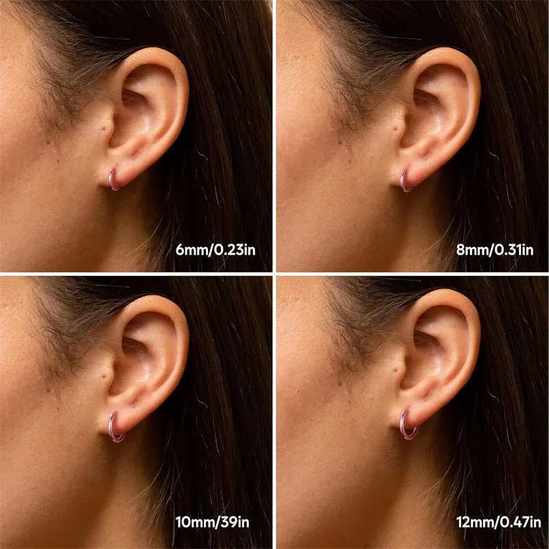 4Pair/set Stainless Steel Circle Hoop Earrings for Women Classic Small Helix Hoops Loop Ring Huggie Cartilage Piercing JewelryT251129