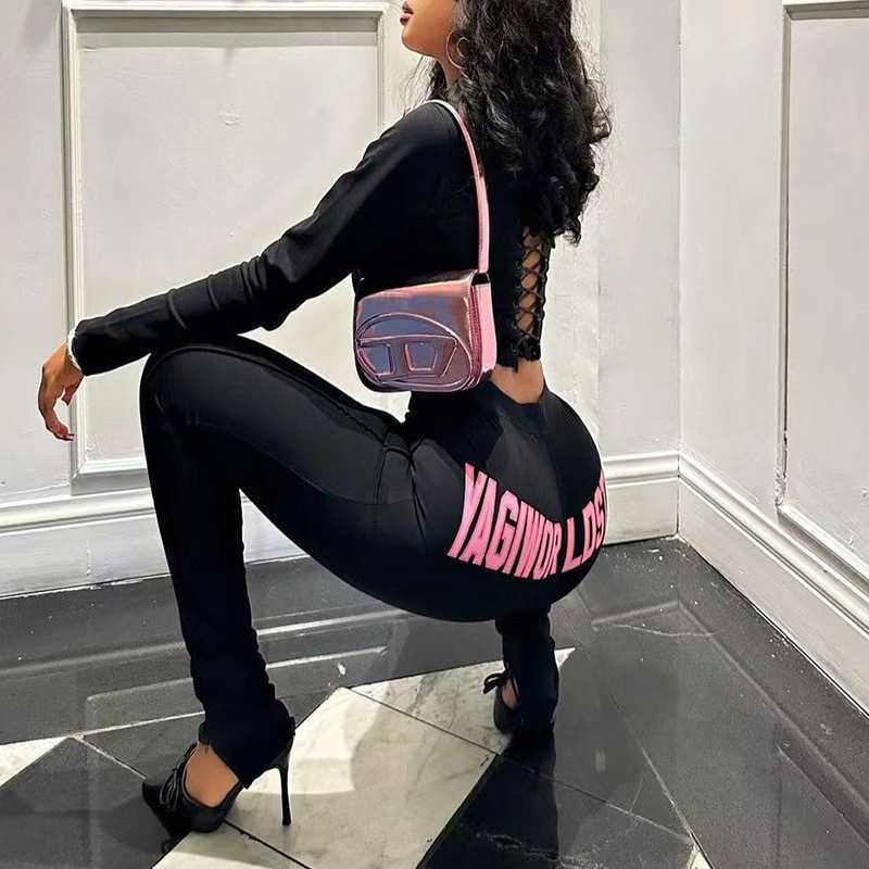 Women's Two Piece Pants Long-sleeved knitted zipper-up jacket and tight-fitting trousers two-piece set for women T250429