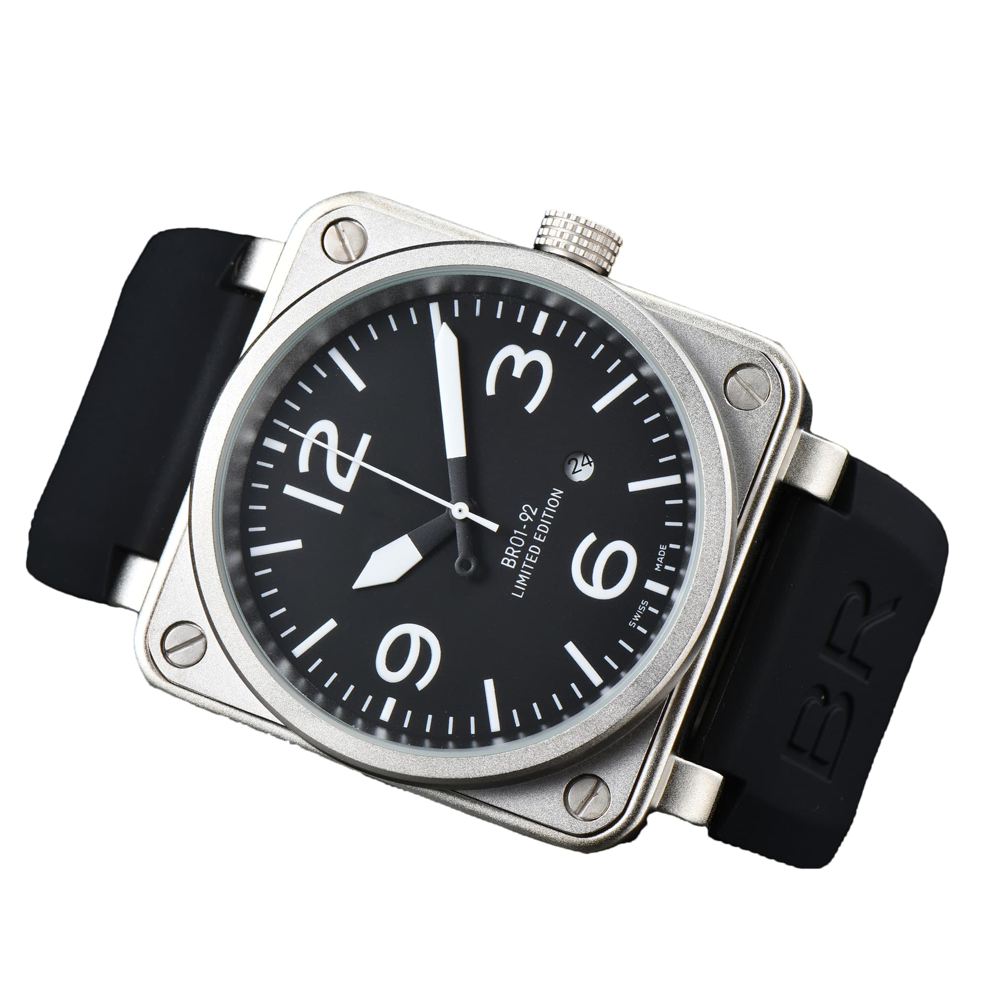 2025 new mens BELLity &Wristwatches Men Automatic Mechanical Watch Luxurious and high-quality Brown Leather Black ROSSity Rubber leather watches #145