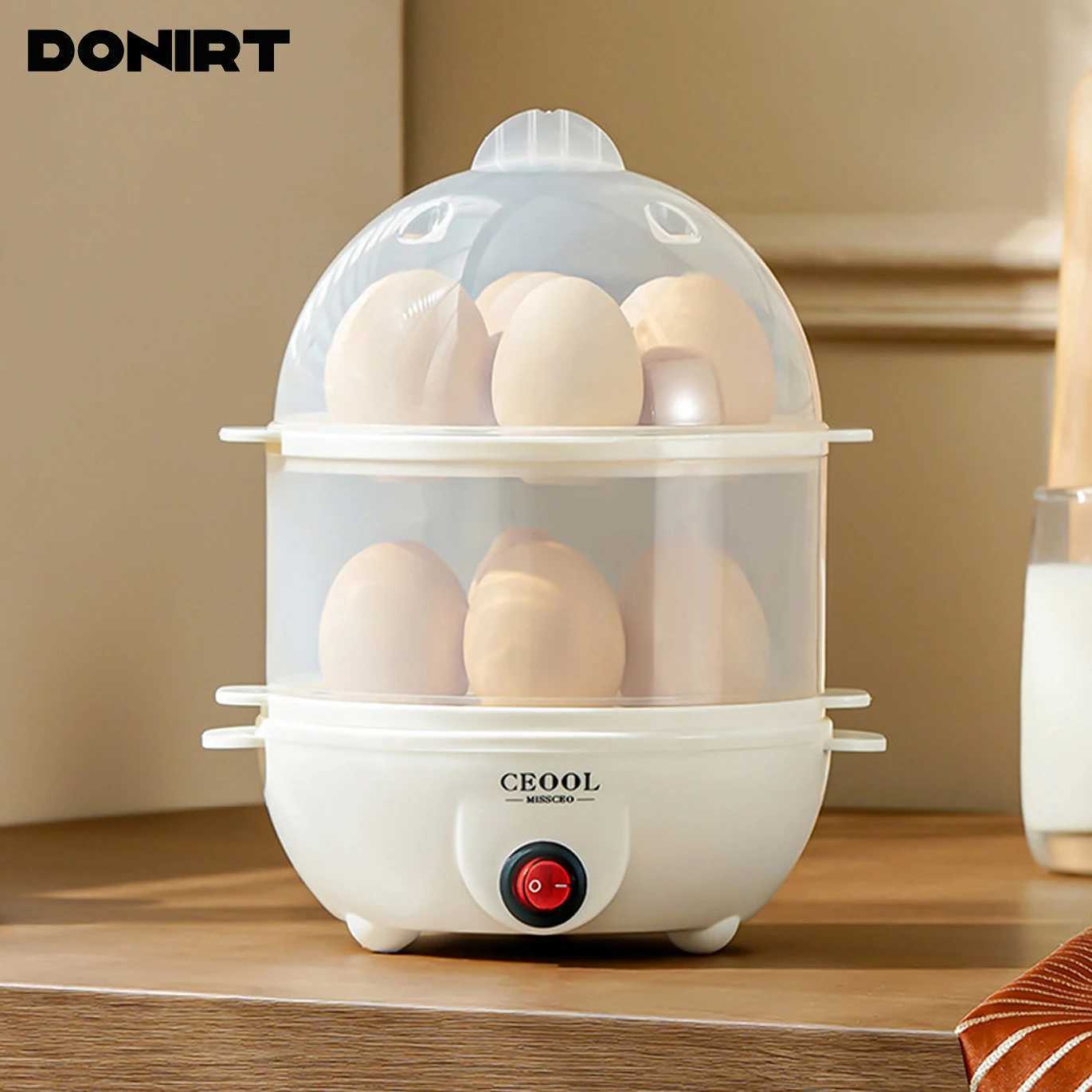 Multifunctional Egg Boiler 2 Layers Mini Electric Egg Cooker Egg Steamer Kitchen Steamed Breakfast Automatic Power Off Cooker C251129