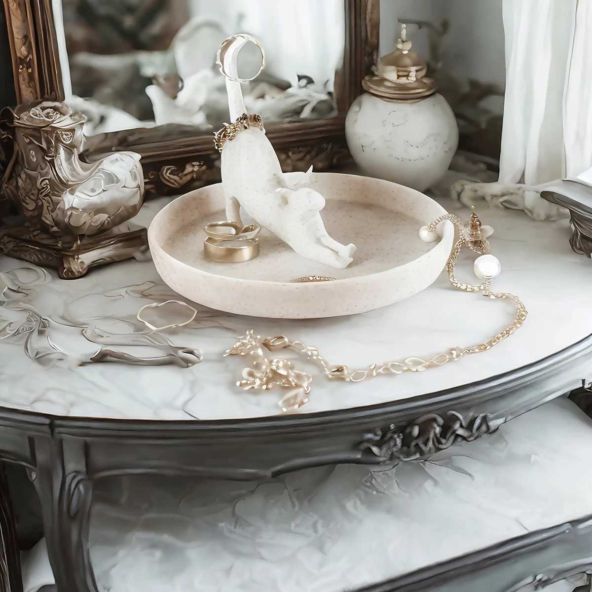 Cross - border Creative Cat - Shaped Jewelry Tray Nordic - style Home Decoration Suitable for Jewelry Storage Scenarios Y251129
