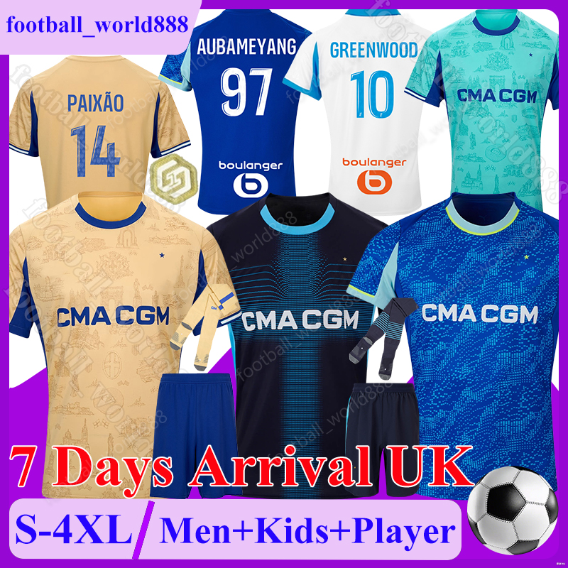 4XL Maillot MarseillesJerseys 25 26 Soccer Jerseys 4th OM GREENWOOD PAIXAO football jersey Marseile PAVARD AGUERD football shirts RULLI Men Kids Kits Socks Sets