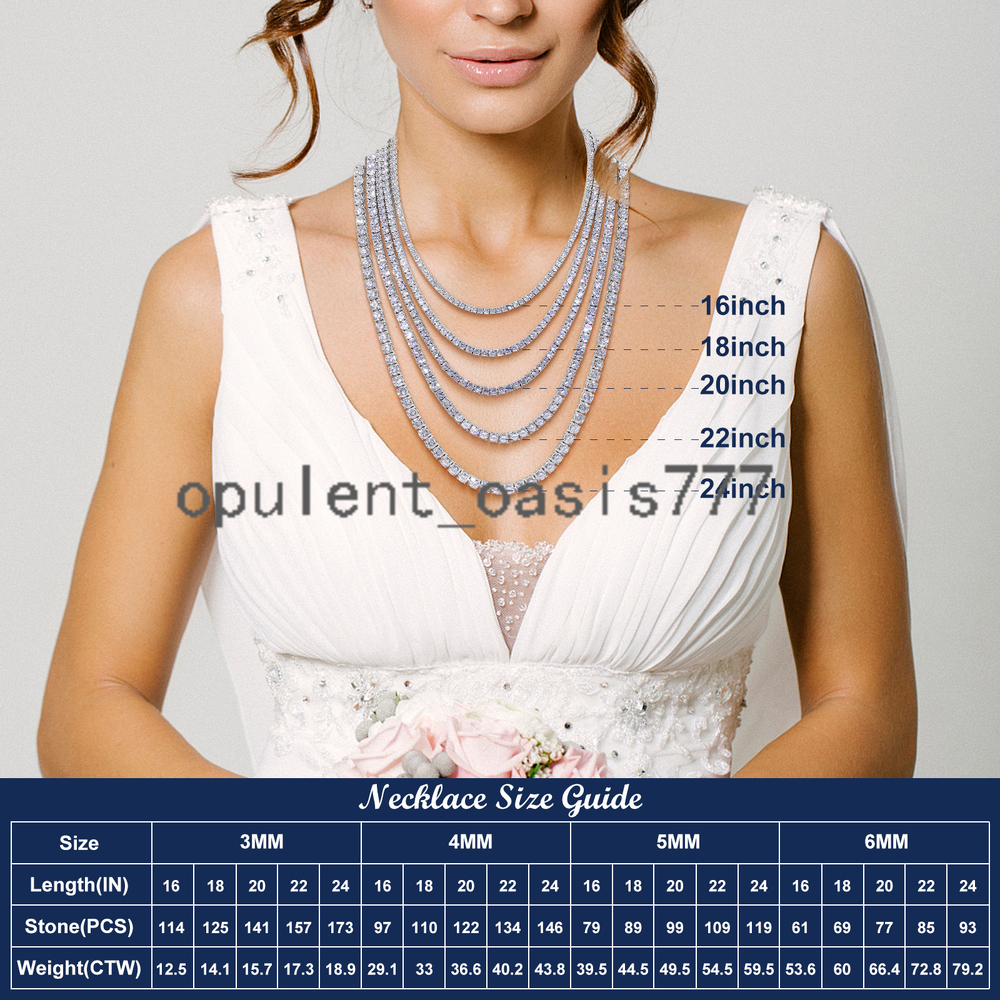 Low Price Waterproof Non Rusting Non Antiallergic Durable Classic VVS Moissanite Tennis Chain Swimming Summer Jewelry