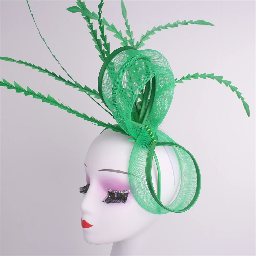 Women Black Chic Fascinator Hat Cocktail Wedding Party Church Headpiece Elegant Headwear Feather Hair Accessories Bride Hairpin 251228