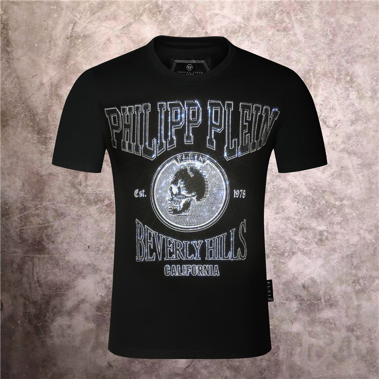 designer men t shirts for women luxury trendy brand spring summer short sleeve round neck shirt domineering personality pp rhinestone s philipp pliein pleins pp KKC6