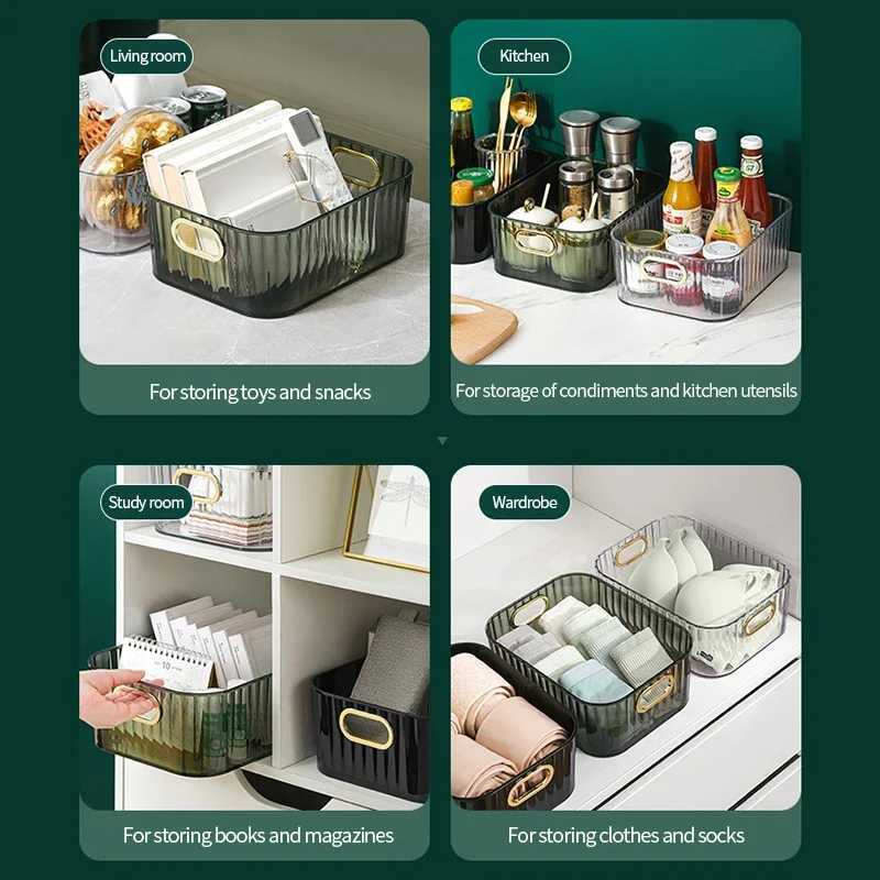 Acrylic Organizers Snacks Bathroom Organizer Rectangular Storage Makeup Clutter Bedroom Cosmetics Living Room Make Up Organizer Y251129