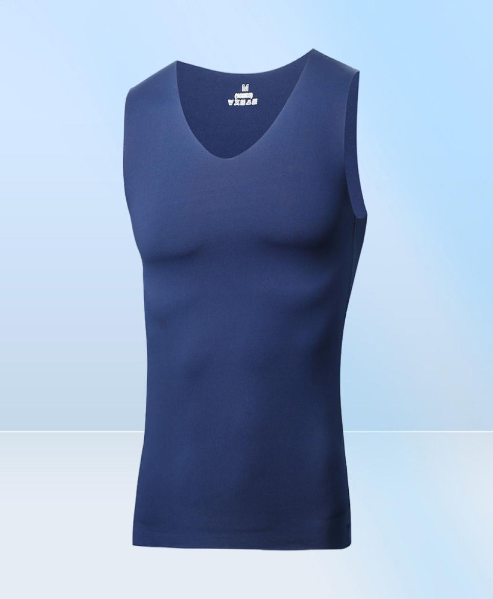 3PCS No Trace Cool Men Vest Tank Tops Underwear Mens Undershirt Shirts Male Bodyshaper Fitness sleeveless Men s Running 5XL 2206182820416