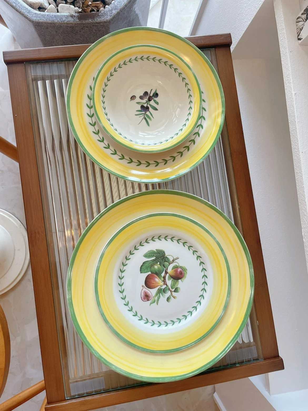 Luxury Vintage Fruit Series ins Wind Niu Platter Dinner Plate Deep Plate R Bowl Fruit Plate Breakfast Dish Y251129