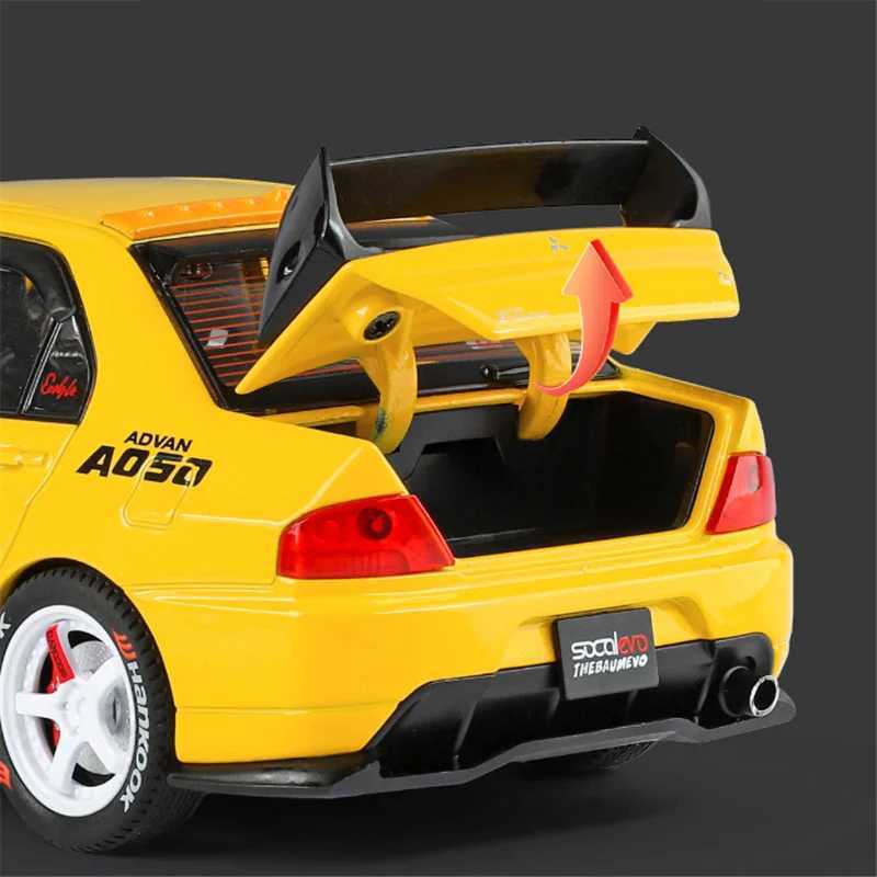 124 Mitsubishis Lancer Evolution 9 Alloy Sports Car Model Metal Modified Track Racing Vehicles Car Model Sound Light Kids Gifts J251129
