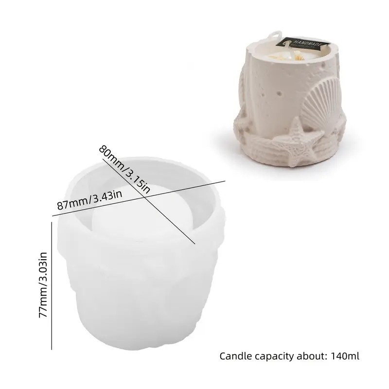 Marine Shells Starfish Storage Jars Cement Gypsum Silicone Molds Scented Candles Cups Decorative Ornaments, DIY Handicraft