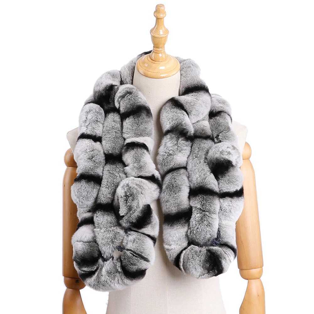 Genuine Womens Winter Warm Soft Real Rex Rabbit Fur Hand Sew Scarf Girls Scarves Wraps Fashion Neck Warmer Shawl ScarfsJ251129