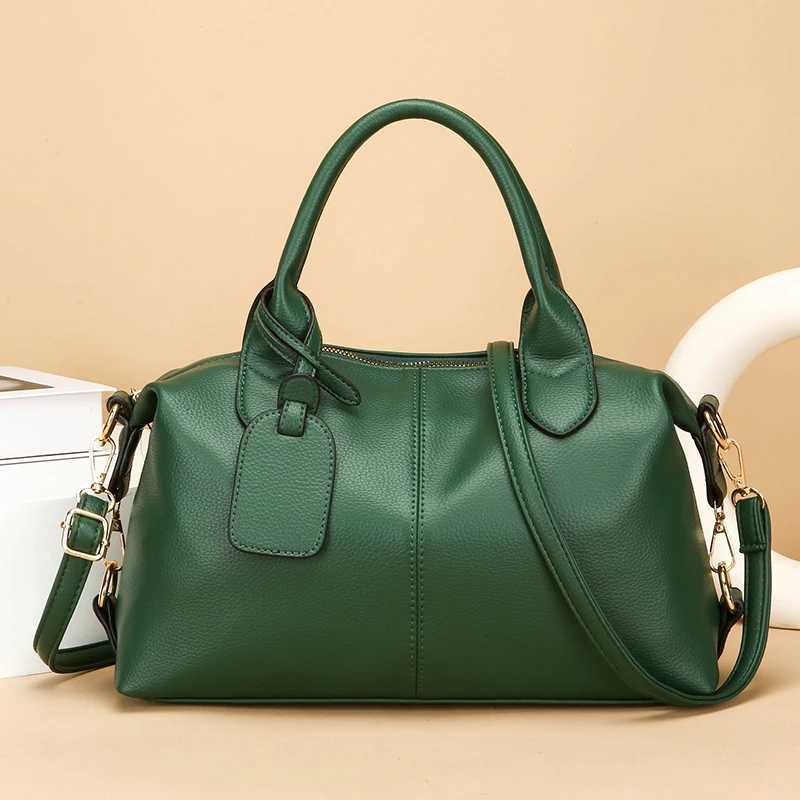 Genuine Brand Soft Leather Shoulder Bag For Women Casual Tote Bag Female Solid Color Purse Simple Design Handbag Commuting Sac K251128