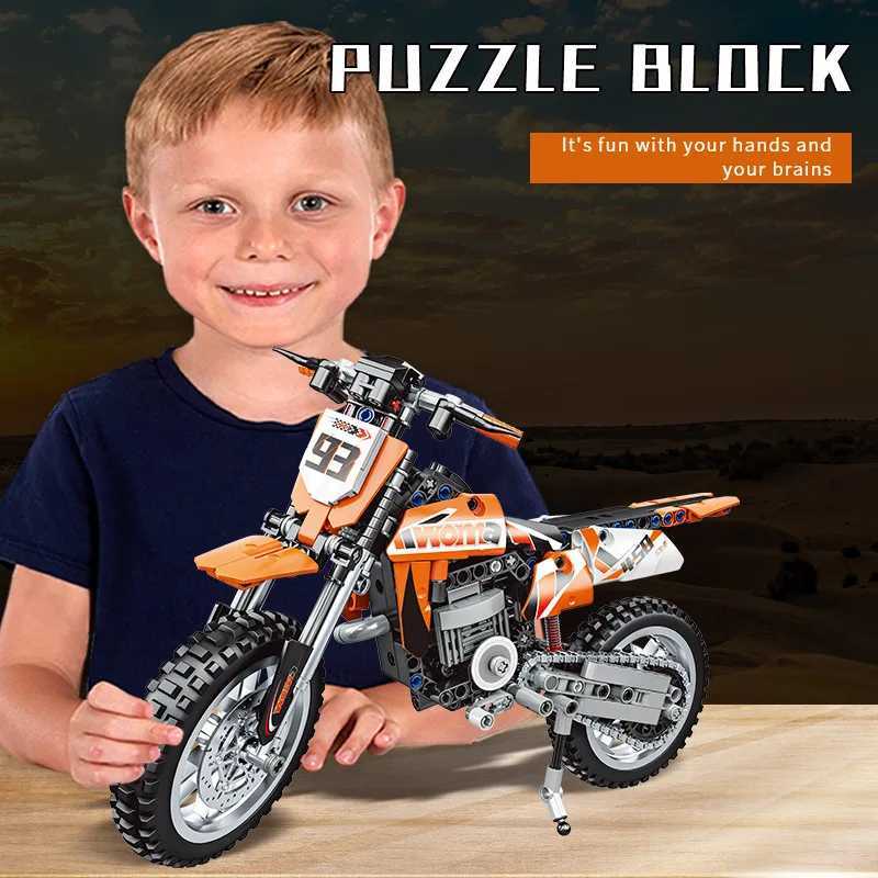 MOC City Technical Off-road Motorcycle Moto Car Model Building Blocks Racing Motobike Vehicles Bricks Toys for Teenagers Gifts J251129