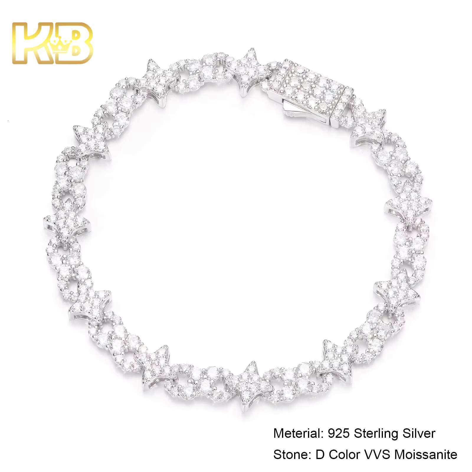 Moissanite-Inlaid Blinged-Out Hip Hop Star Bangle Trendy Jewelry Piece Perfect for Any Occasion