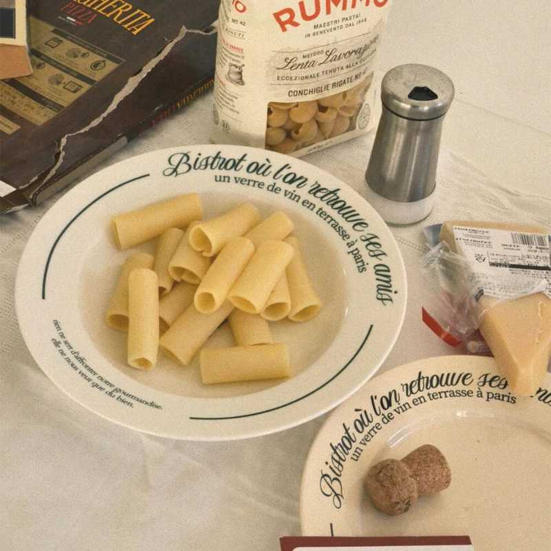 Luxury French Retro Pasta DishMinority Design Premium Breakfast Plate Ritual Tableware Ceramic Western Dining Plate Y251129