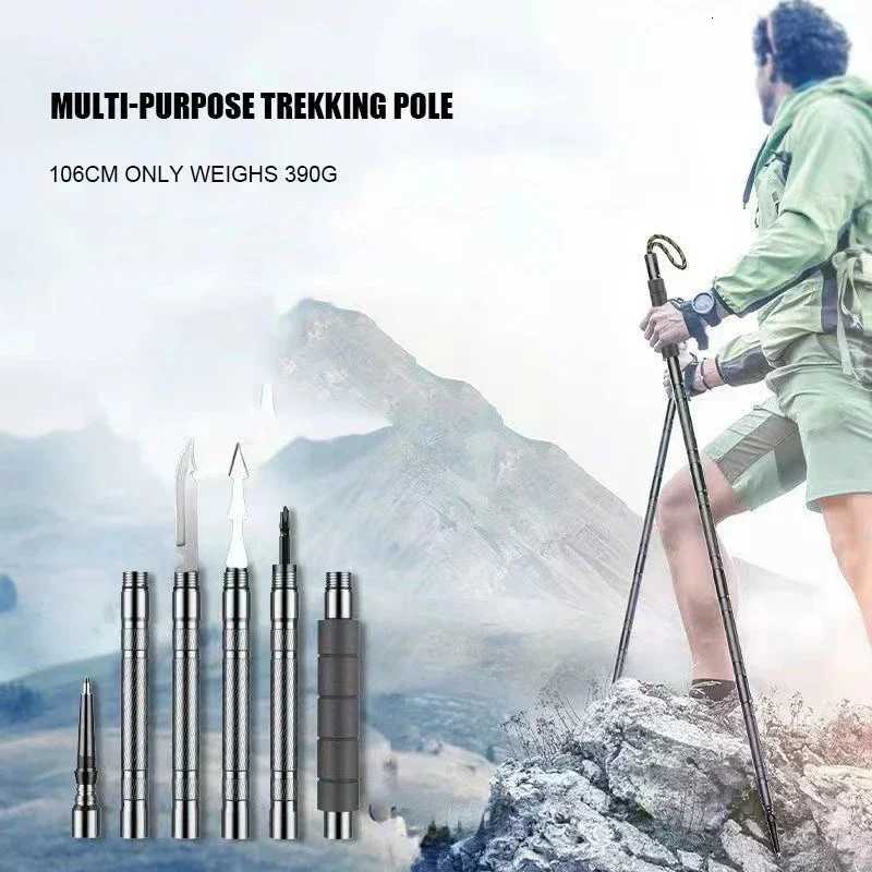 CEOI GWOK Durable Walking Stick Lightweight Foldable Aluminum Alloy Hiking Sticks Outdoor Adventures 5-7 Section Trekking Poles X251128