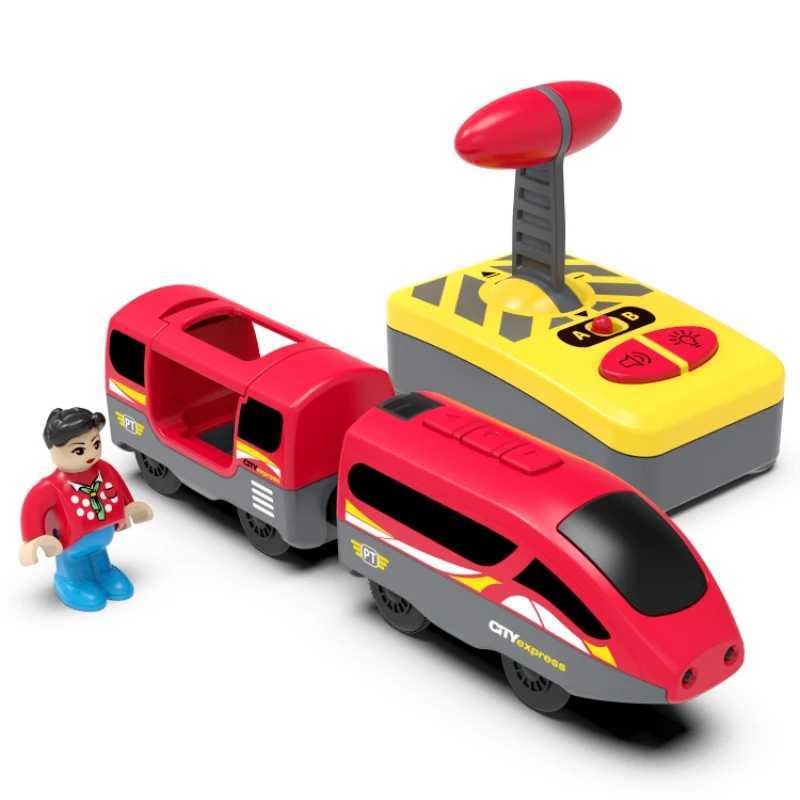 Magnetic Slot Diecast Car RC Electric Train Track Sets Fit for All Wood Railway Track Accessories Christmas Gift for Children J251129