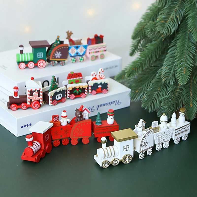 Christmas Train for Christmas Tree Decoration Wooden Train Ornament Xmas Party Christmas Decorative Train New Year Decor navidad J251129