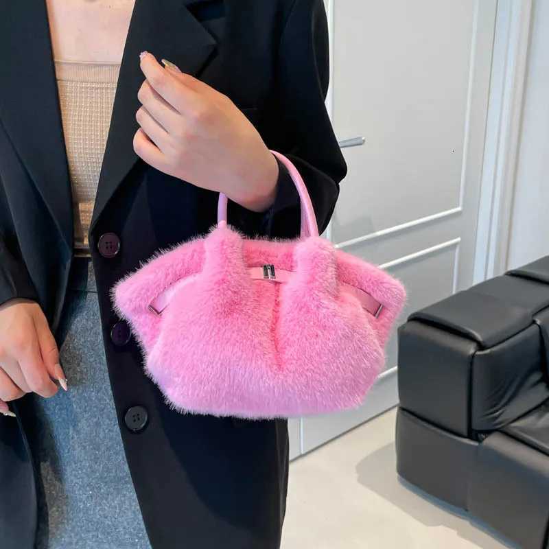 Fashion Ruched Hobos Women Handbags Designer Soft Plush Small Tote Bag 2025 Autumn and Winter New Shoulder Crosbody Bags K251128