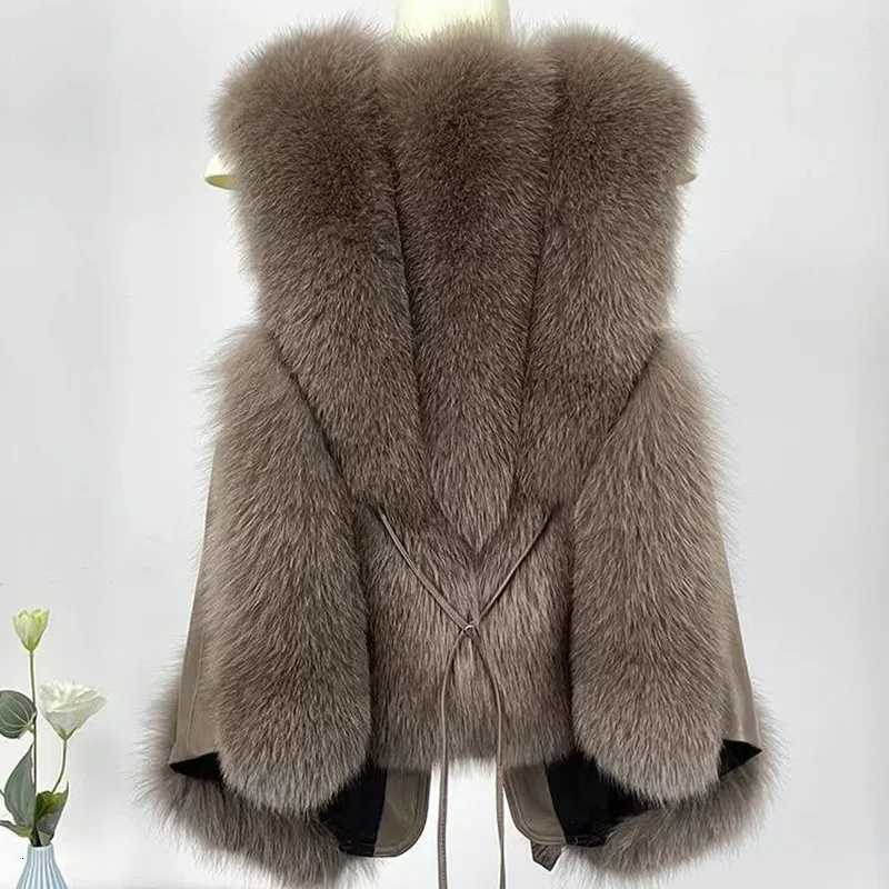 Women Loose Sleeveless Waistcoats Faux Fur Plush Vests Female Autumn Winter Fashion Outwears Lady PU Leather Fur Vest New 2025T251129