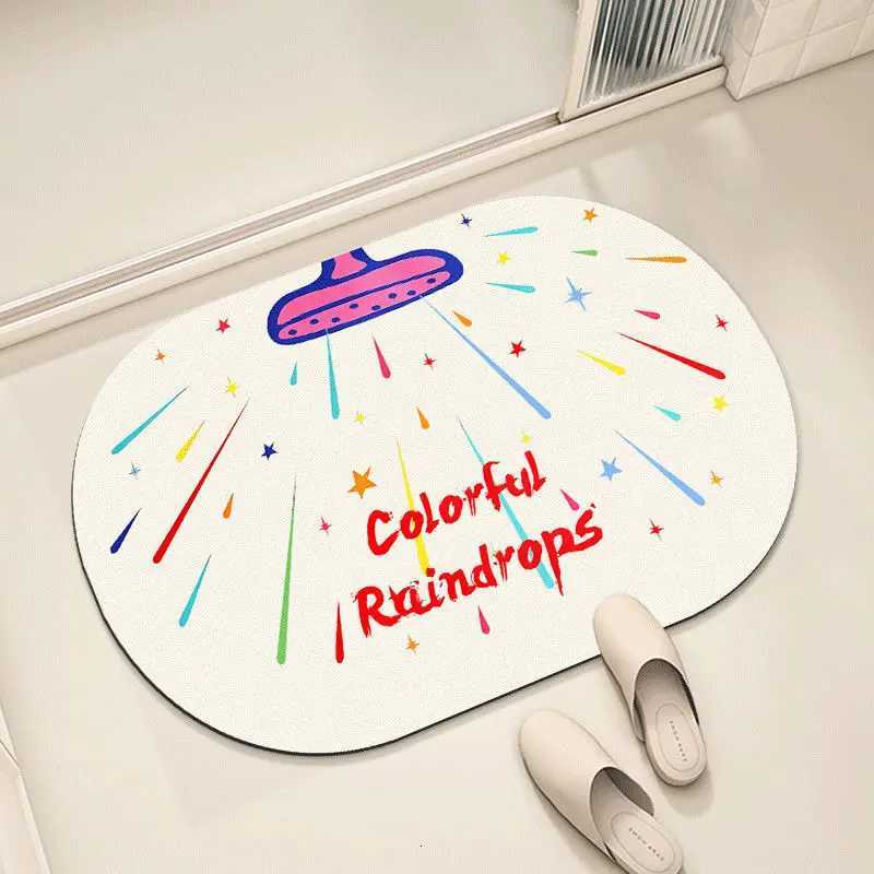 Cartoon cute soft diat d bathro floor mat water absorption non-slip toilet ro door dirt-resistant foot pad H251129