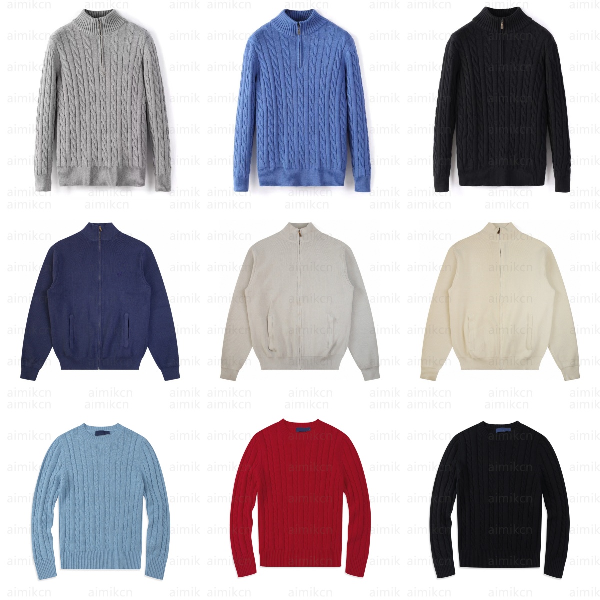 Designer sweater men polo cashmere sweater embroidery womens pull quarter zip jumper wool knit cardigan sweaters femme Fashion jackets long sleeve tops Eur S-2XL