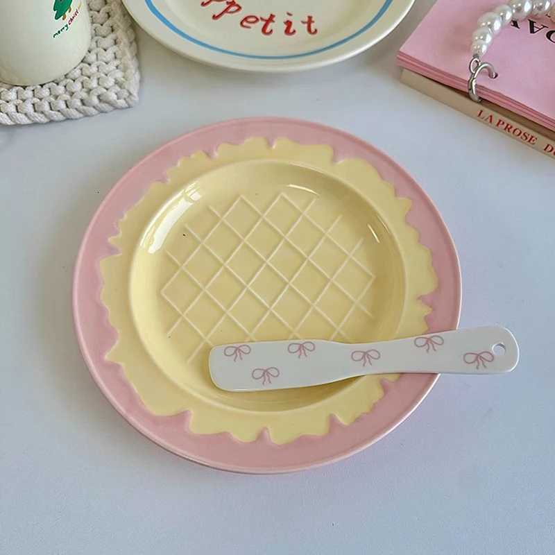Luxury Nordic Style Tableware Household Patchwork Breakfast Plates 2025 New Simple Ceramic Dish Shaped Dessert Plate Y251129