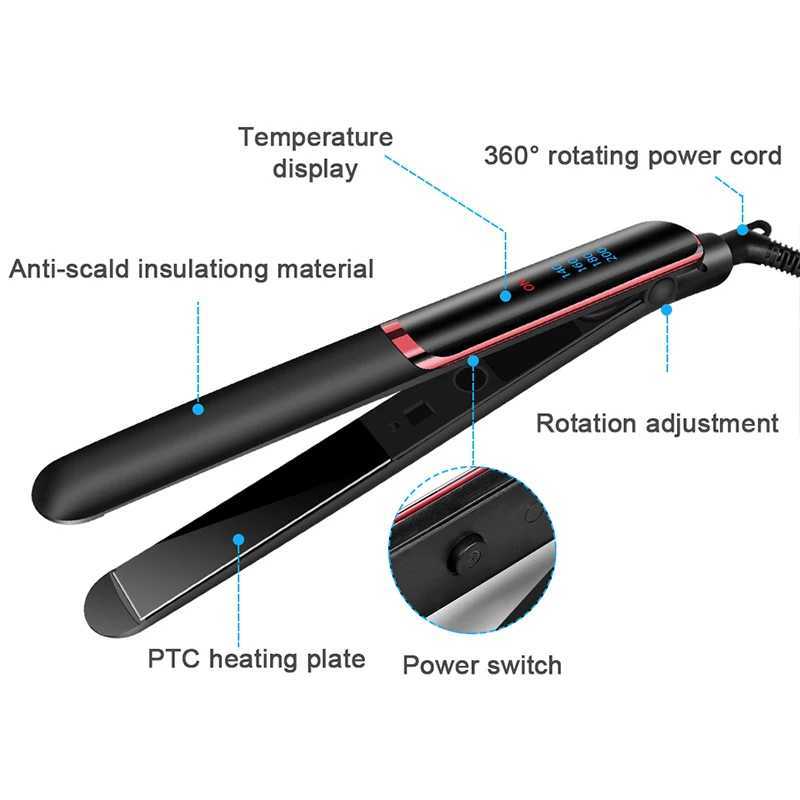 Hair Iron Flat 2-in-1 ceramic coating Hair straightener comb hair Curler beauty care Iron healthy beauty irons flat ironT251129