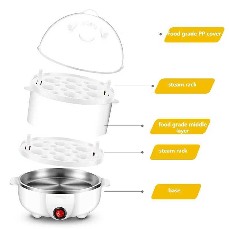 Electric Egg Boiler Universal 7 Egg Boiler Steamer Fried Egg Cooking Tool Kitchen Utensils Breakfast Maker C251129