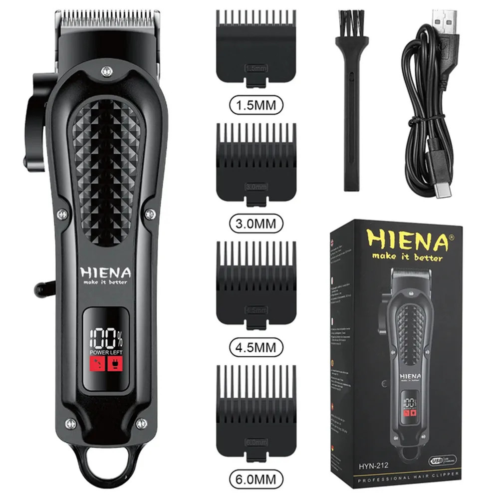 Hiena HYN-212 UBS Rechargeable Cordless Beard Trimmer Men Powerful Electric Hair Clipper Trimming Tool 251129 C260312