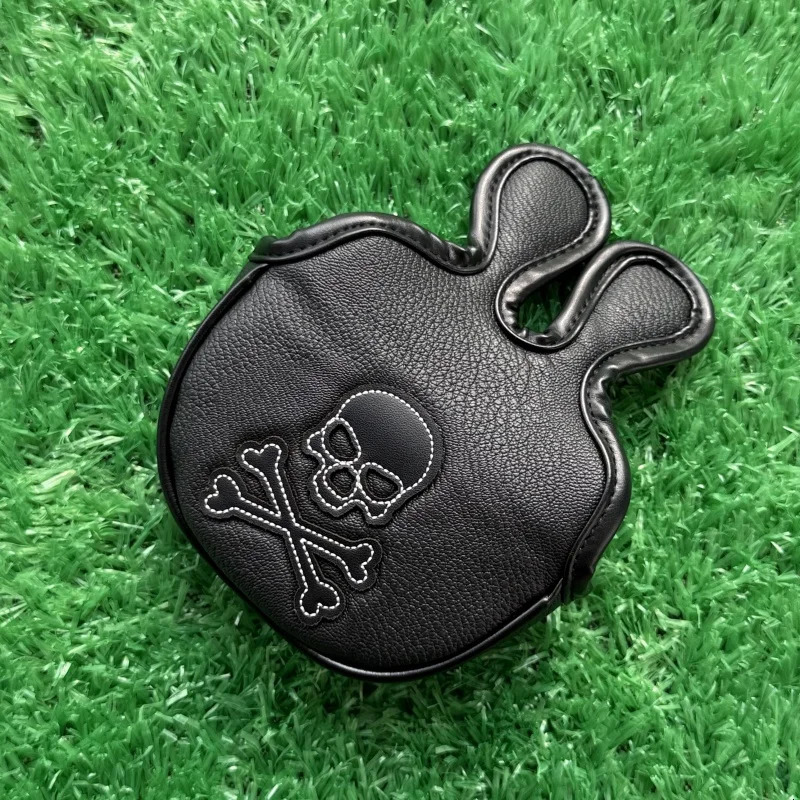 Small Mallet Putter Cover Golf Center Shaft Headcover Magnet Club Covers Skull Black 251129