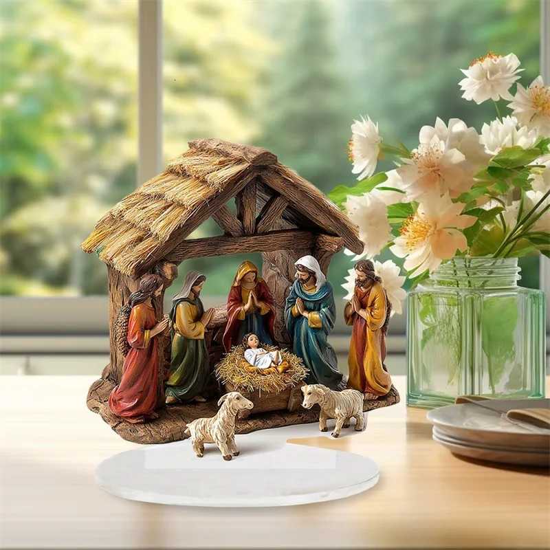 Flat Acrylic Ornament Waterproof Nativity Desktop Decoration For He Off Present H251129