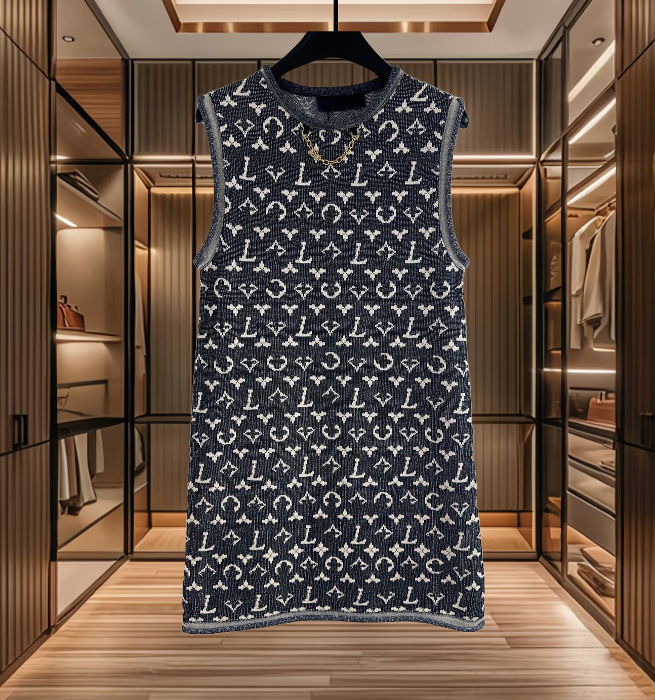 classic dress high quality designer dress minimalist dress fashionable sleeveless letter pattern mini dress tourist beach knitted dress