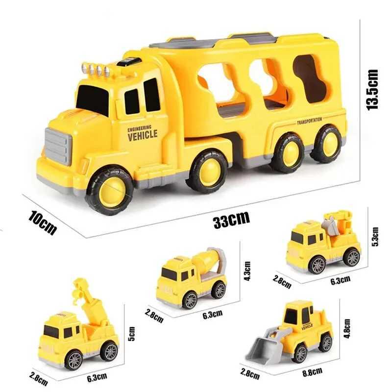 5pcs Kids Toy Construction Vehicles Transport Truck Carrier Toy Truck For Toddler Boys Girls Fire Truck Gift For Boys And Girls J251129